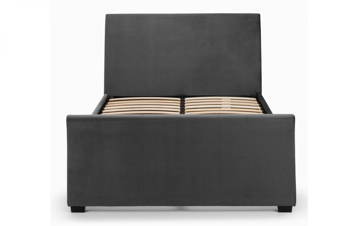 Capri 150cm Bed In Dark Grey Velvet (King Size)