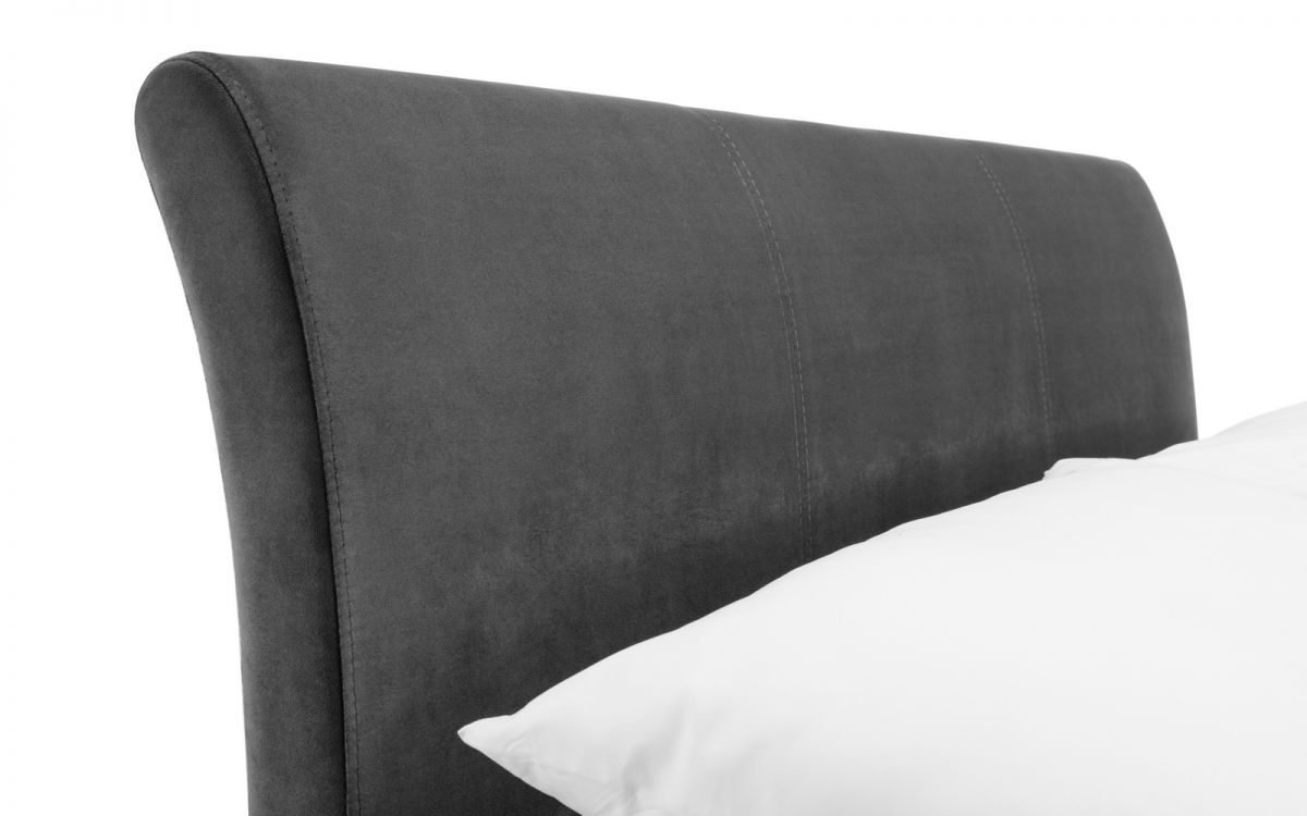 Capri 150cm Bed In Dark Grey Velvet (King Size)