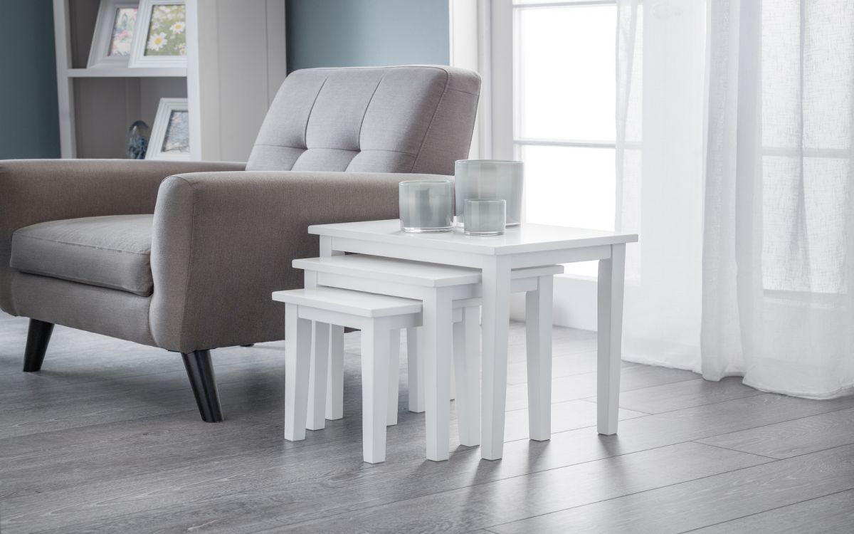Cleo Nest Of Tables - Pure White Finish