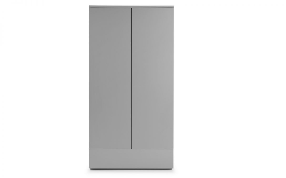 Monaco 2 Door 1 Draw Wardrobe - Grey Gloss