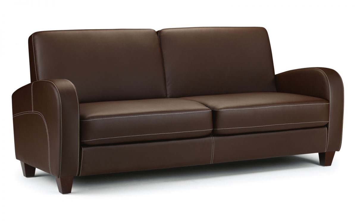 Vivo 3 Seater Sofa - Chestnut Faux Leather